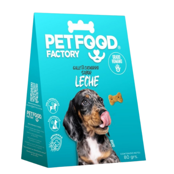 Pet food Factory galletas para perros cachorros, leche, huesitos