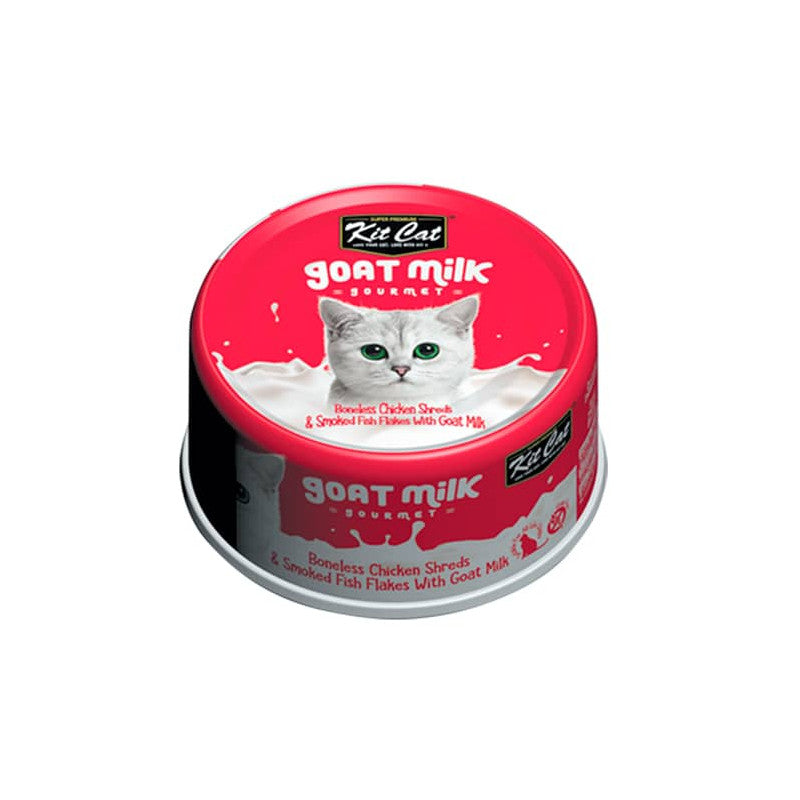 KITCAT GOAT MILK GOURMET CHICKN & SMOKED FISH 70G