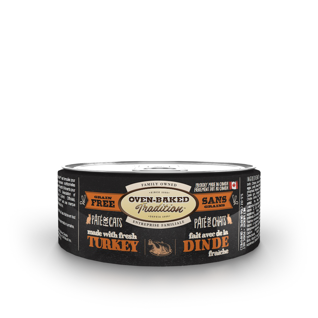Oven-Baked Tradition Pate Turkey Adulto Cat  156 gr Alimento húmedo para gatos adultos con pavo como primer ingrediente