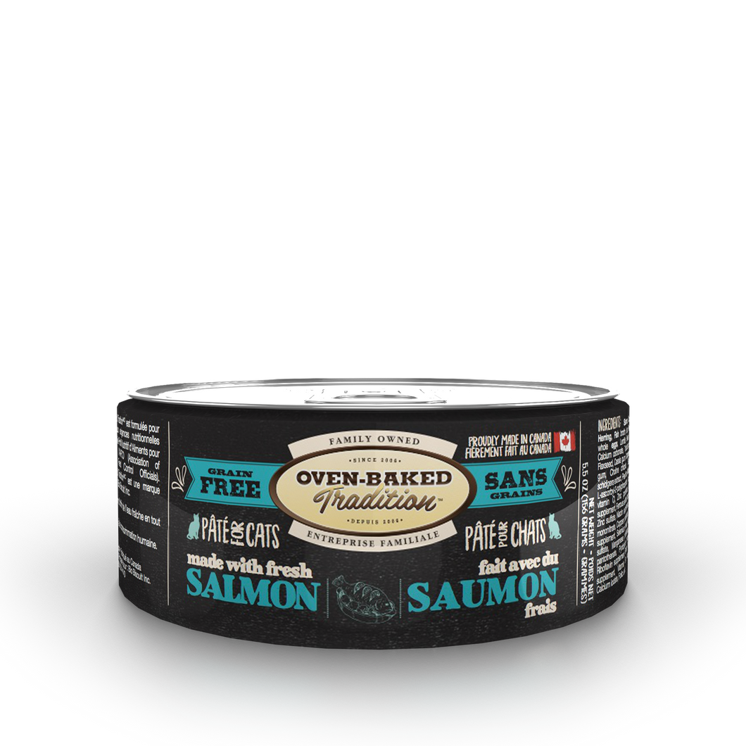 Oven-Baked Tradition Pate Salmon Adulto Cat 156 gr Alimento húmedo para gatos adultos. con salmo como primer ingrediente