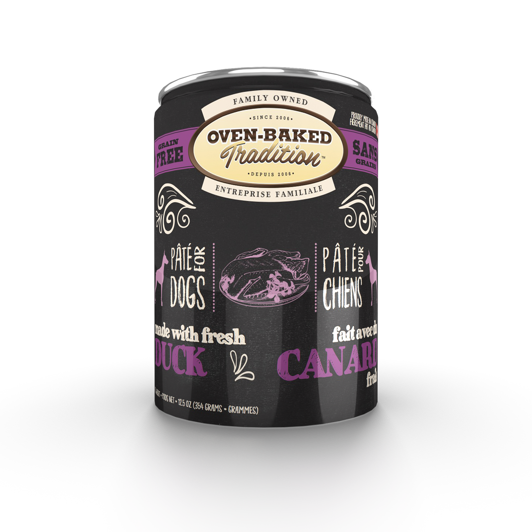 Oven-Baked Tradition Pate Duck Adulto Dog 354 gr  Alimento húmedo para perros adultos. con pato como primer ingrediente