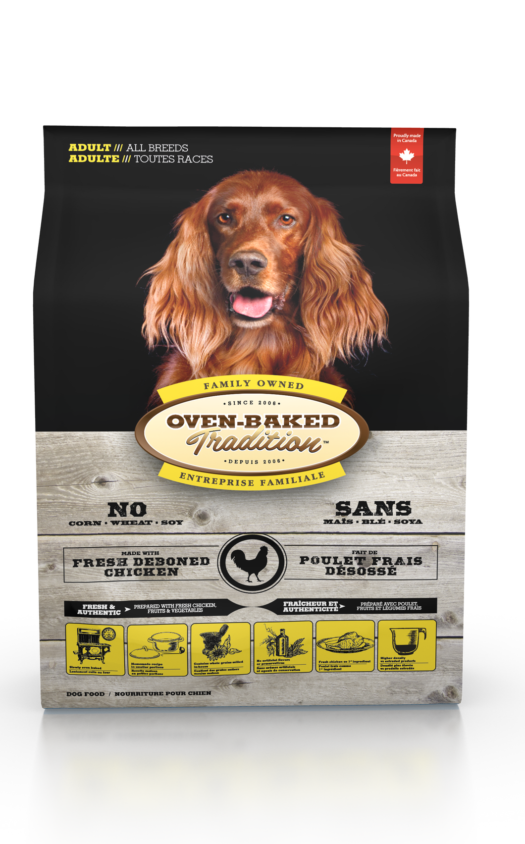 Oven-Baked Tradition All Breeds Chicken es un alimento  para perros adultos de todas las razas pollo obt