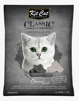 Kit Cat arena sanitaria para gatos , cat litter aroma charcoal , carbon 7 kilos, bentonita, alta aglutinacion, libre de polvo