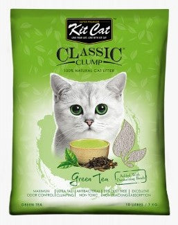 Kit Cat arena sanitaria para gatos , cat litter aroma green te ,te verde 7 kilos, bentonita, alta aglutinacion, libre de polvo