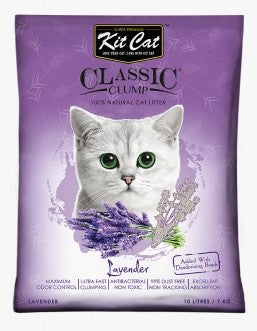 Kit Cat arena sanitaria para gatos , cat litter lavender  , lavanda 7 kilos, bentonita, alta aglutinacion, libre de polvo