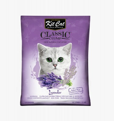 Kit Cat Arena Sanitaria para gatos Lavender , lavanda3.5 Kilos, bentonita, alta aglutinacion, libre de polvo