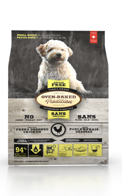 Oven-Baked Dog Grain Free Chicken Small Breeds Adulto  es un alimento  para perros adultos libre de granos, pollo obt