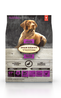 Oven-Baked Grain Free Duck All Breeds es un alimento para perros adultos libre de granos ,  pato todas las razas obt