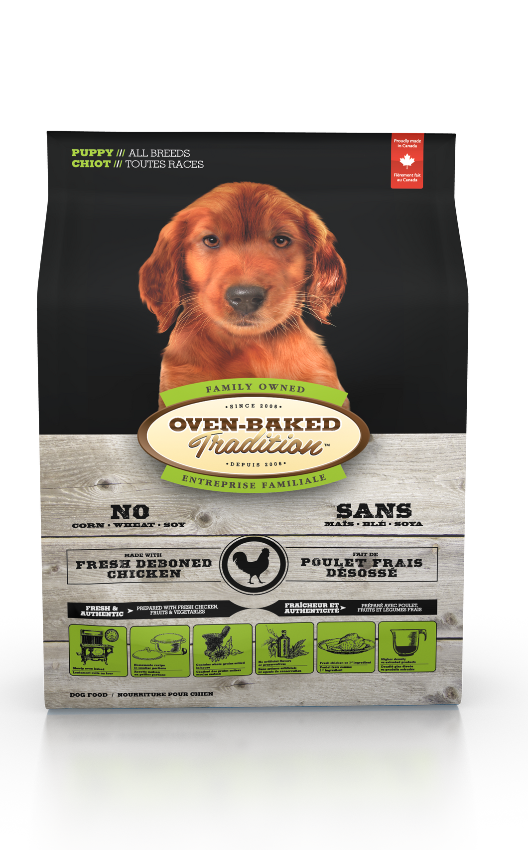 Oven-Baked Tradition Puppy Chicken All Breeds es un alimento  para perros cachorros de todas las razas pollo