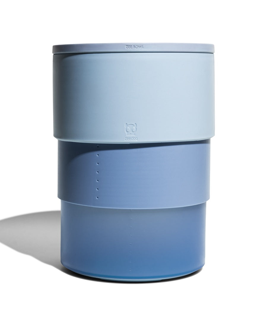 ZeeBowl Soft-Blue es un plato de comida para perros ajustable